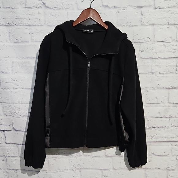 Simply Vera Vera Wang Jackets & Blazers - Simply Vera Vera Wang Black Satin Back Bomber Jacket